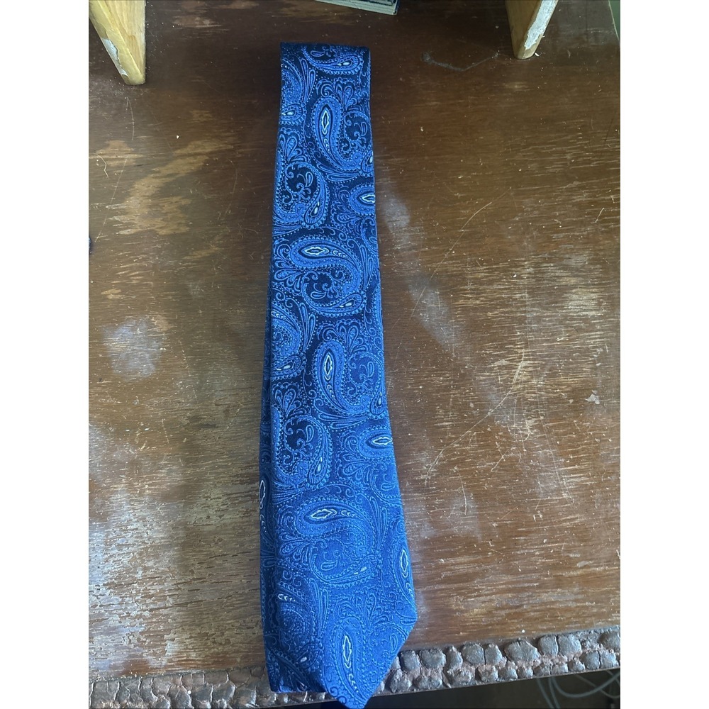 Alexandre‎ Of England Silk Tie Blue Paisley Design